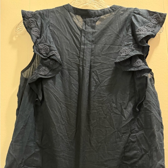 J.Crew Flutter Sleeve Button Front Blouse with Embroidery | Size 4 - Picture 5 of 5